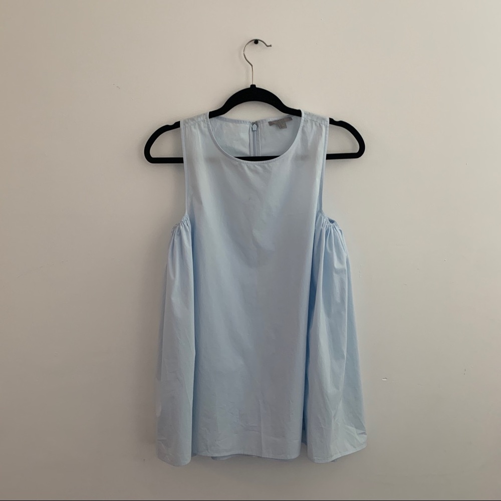 COS Blue Sleeveless Tunic Top 100% Cotton Size 4